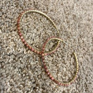 Kendra Scott Pink/Purple Stone Gold Metal Accent Hoops
